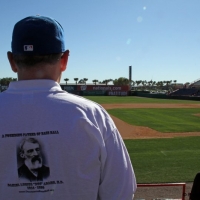 At a Mets-Nationals Spring Training game at Space Coast Stadium.