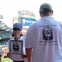 Joining his great-great-granddaughter, Marjorie, at her 1st Major League Baseball game.