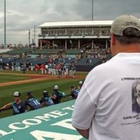 Watching the 2015 Atlantic League All-star game at Harbor Yard in Bridgeport, CT.