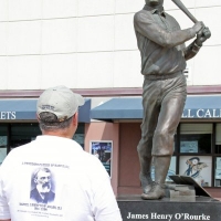 Checking out Bridgeport native, James "The Orator" O'Rourke's statue.